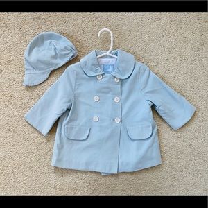 Boys Gordon blue pea coat jacket hat boutique